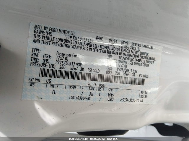 2014 FORD C-MAX ENERGI SEL VIN: 1FADP5CU4EL510887