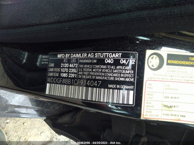 2012 MERCEDES-BENZ C-CLASS C 300 VIN: WDDGF8BB1CF914047