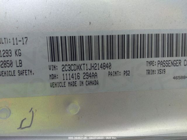 2C3CDXKT1JH214840 Dodge Charger Police