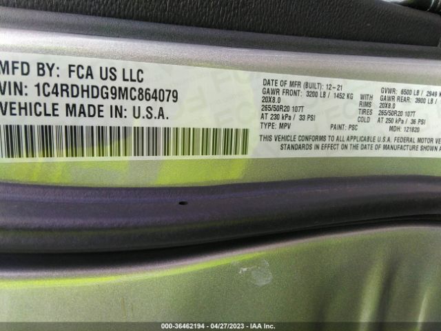 1C4RDHDG9MC864079 Dodge Durango Gt Plus