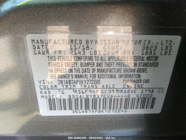 Nissan SENTRA S 2019 3N1AB7AP8KY272245 Image 11