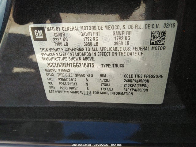 Chevrolet Silverado 1500 Lt 2016 3GCUKREH7GG216075 Image 11