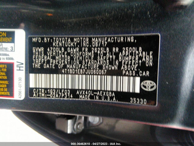 Toyota AVALON HYBRID 2018 4T1BD1EB7JU060067 Image 10