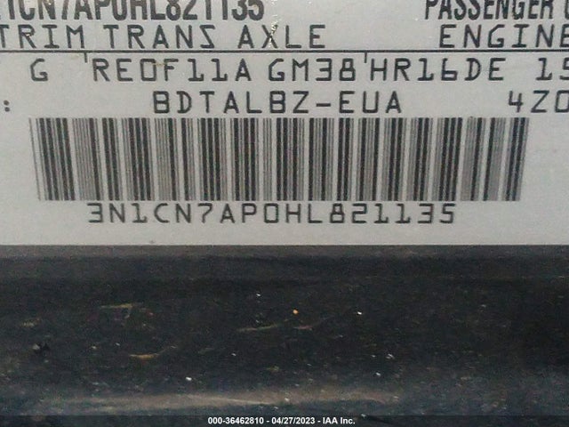 Nissan Versa Sedan Sv 2017 3N1CN7AP0HL821135 Image 10