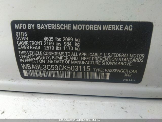 WBA8E3C59GK503115 BMW 3 Series 328i Xdrive
