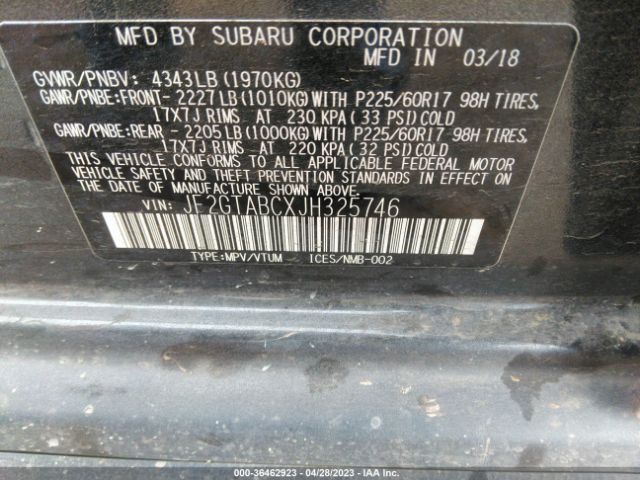 JF2GTABCXJH325746 Subaru Crosstrek Premium