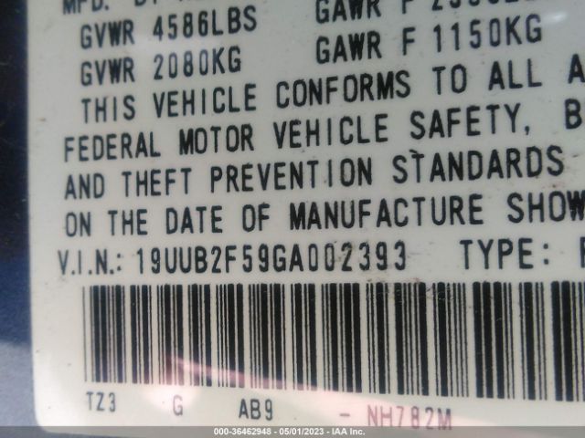 19UUB2F59GA002393 Acura Tlx V6 Tech