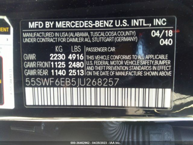 55SWF6EB5JU268257 Mercedes-Benz C-class Amg C 43
