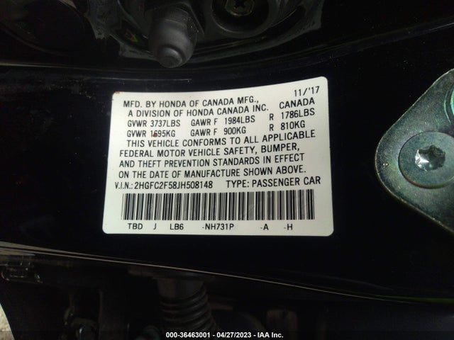 Honda Civic Sedan Lx 2018 2HGFC2F58JH508148 Image 9