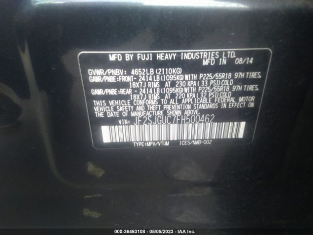 JF2SJGUC7FH500462 Subaru Forester 2.0xt Touring