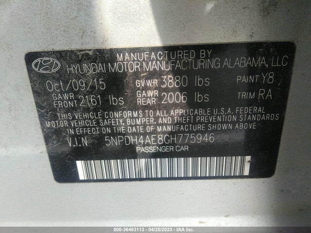 Hyundai ELANTRA SE 2016 5NPDH4AE8GH775946 Image 11