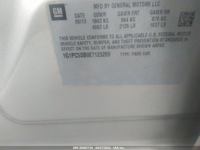 Chevrolet Cruze 1lt 2014 1G1PC5SB9E7123269 Image 9