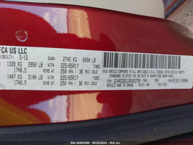 2C4RDGBG1GR365799 Dodge Grand Caravan Se