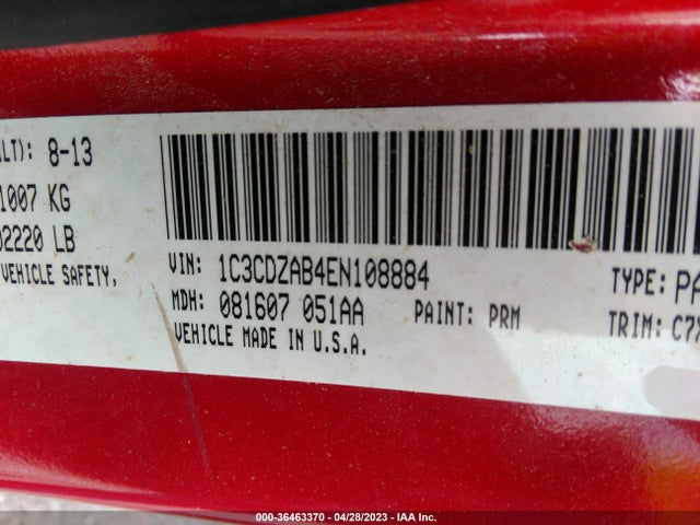 Dodge AVENGER SE 2014 1C3CDZAB4EN108884 Image 9