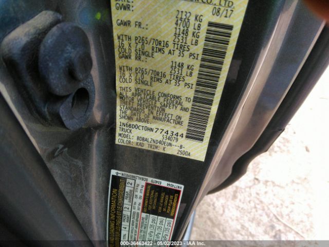 1N6BD0CT0HN774344 Nissan Frontier Sv