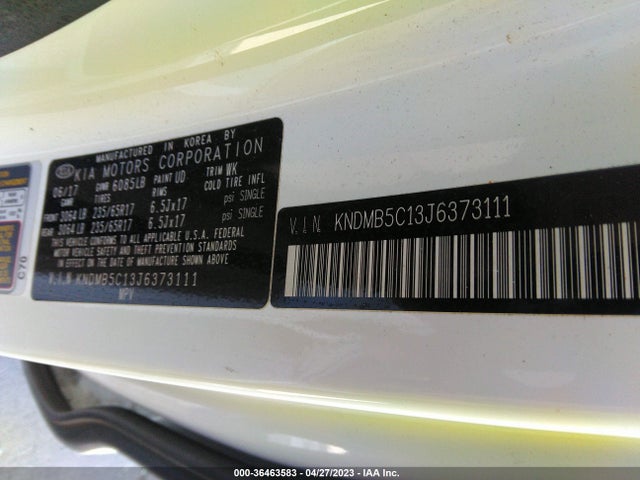 KIA SEDONA LX 2018 KNDMB5C13J6373111 Image 10