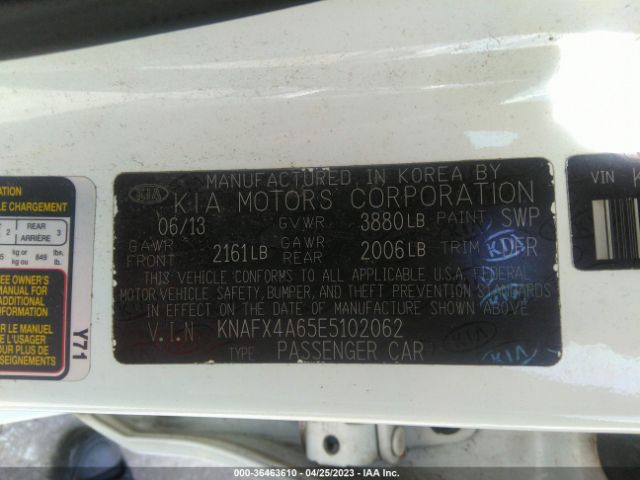 KNAFX4A65E5102062 KIA FORTE LX