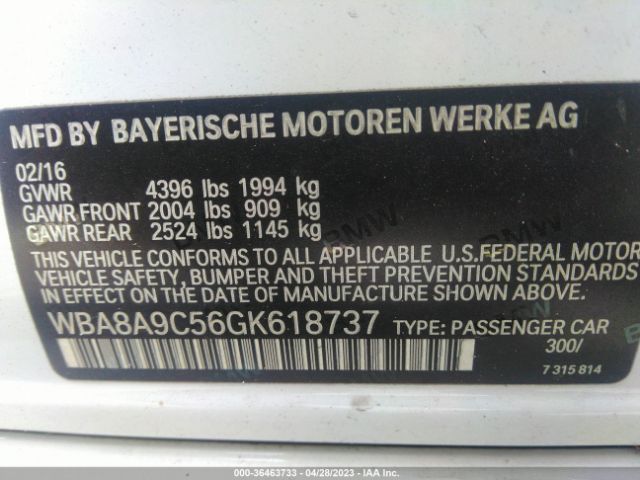 WBA8A9C56GK618737 BMW 3 Series 320i