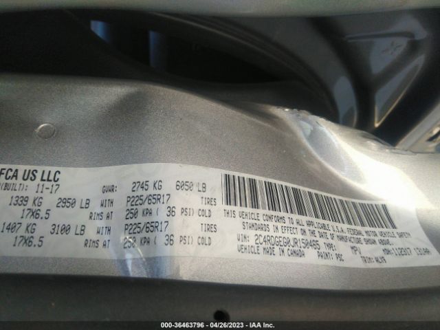 2C4RDGEG0JR150465 Dodge Grand Caravan Gt