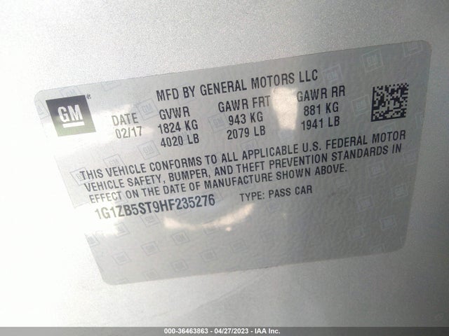Chevrolet MALIBU LS 2017 1G1ZB5ST9HF235276 Image 10
