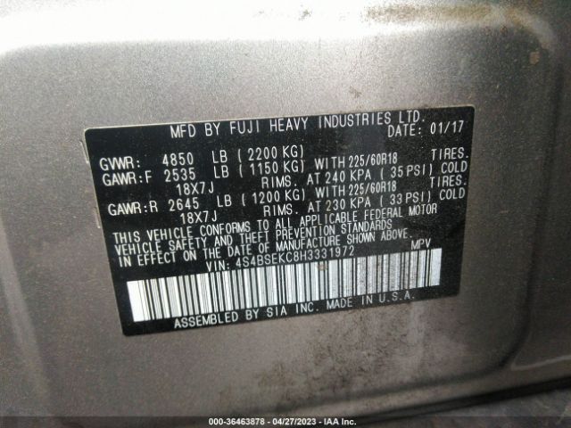 4S4BSEKC8H3331972 Subaru Outback Limited
