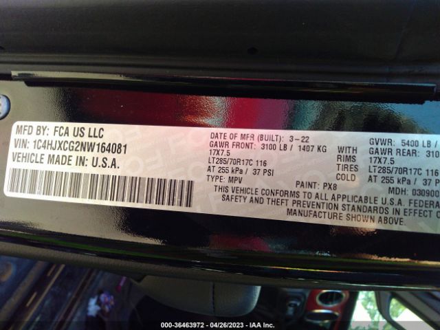 1C4HJXCG2NW164081 Jeep Wrangler Rubicon