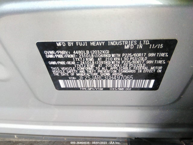 JF2SJARC3GH497065 Subaru Forester 2.5i Limited