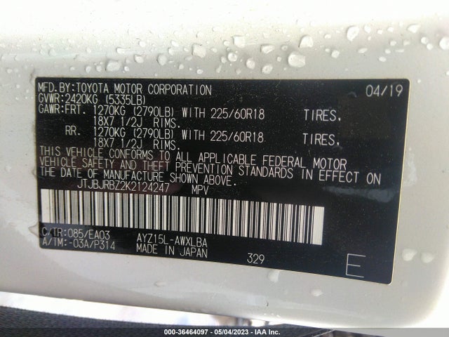 JTJBJRBZ2K2124247 Lexus Nx Nx 300h