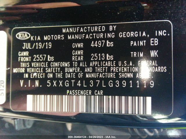 5XXGT4L37LG391119 KIA Optima Lx