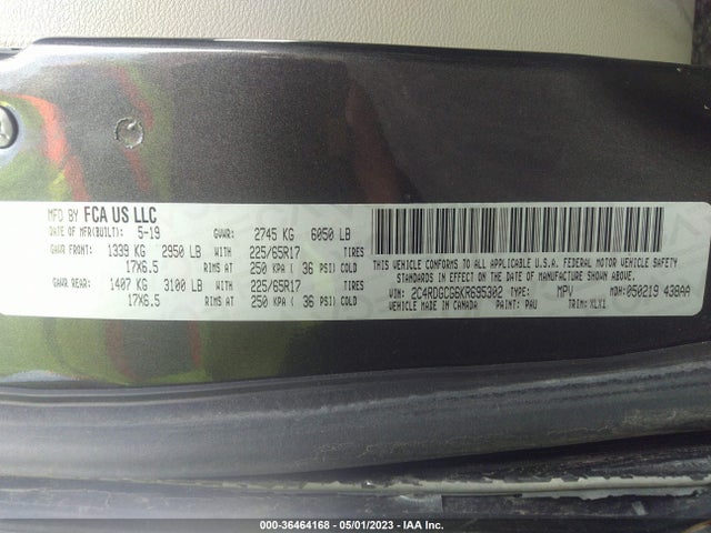 Dodge Grand Caravan Sxt 2019 2C4RDGCG6KR695302 Image 9