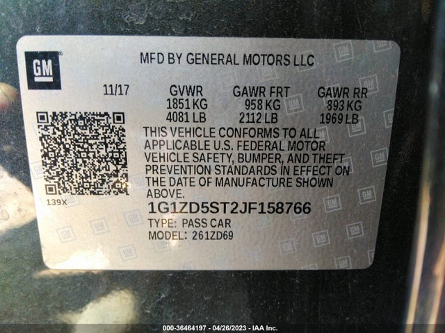 Chevrolet MALIBU LT 2018 1G1ZD5ST2JF158766 Image 9
