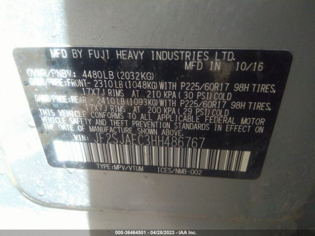 JF2SJAEC3HH486767 Subaru Forester Premium