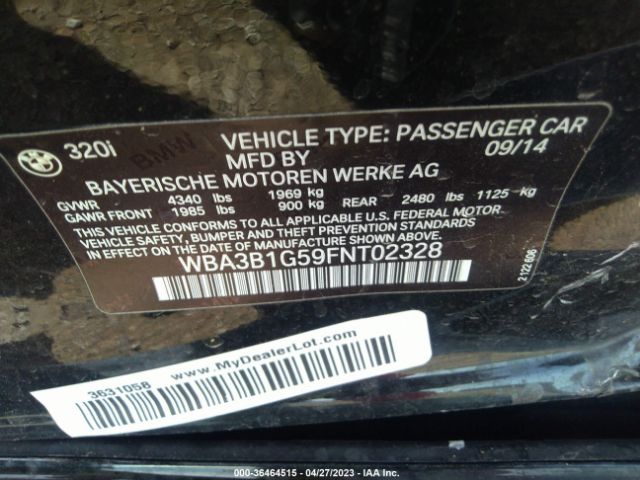 WBA3B1G59FNT02328 BMW 3 Series 320i