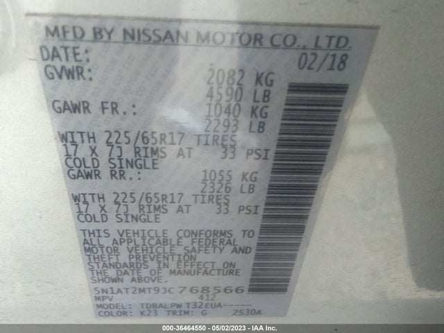 Nissan ROGUE S 2018 5N1AT2MT9JC768566 Image 9