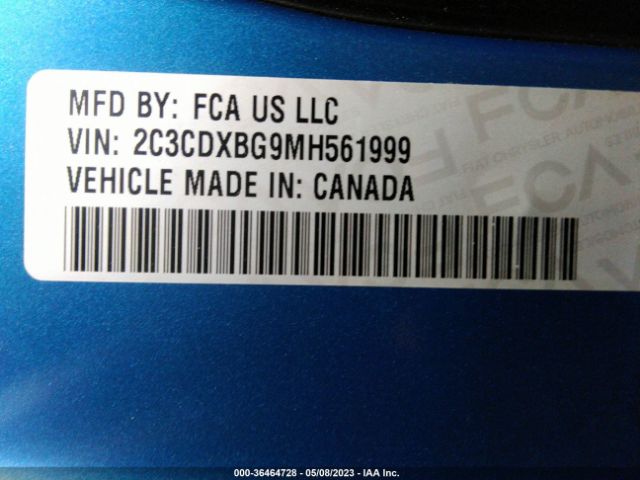 2C3CDXBG9MH561999 Dodge Charger Sxt