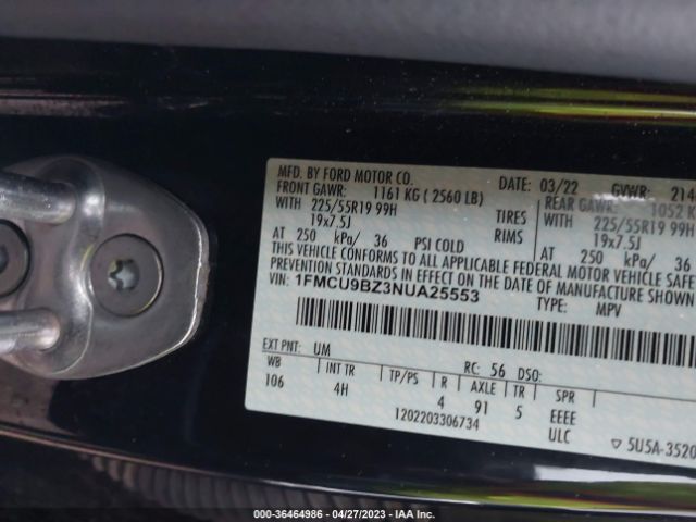 1FMCU9BZ3NUA25553 Ford Escape Se Hybrid