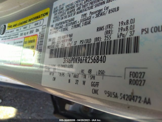 3FA6P0K96FR256840 Ford Fusion Titanium