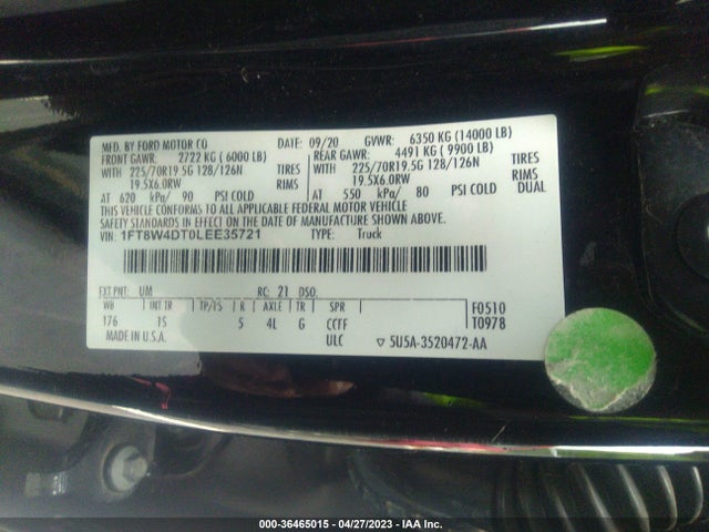 2020 Ford F-450, VIN: 1FT8W4DT0LEE35721