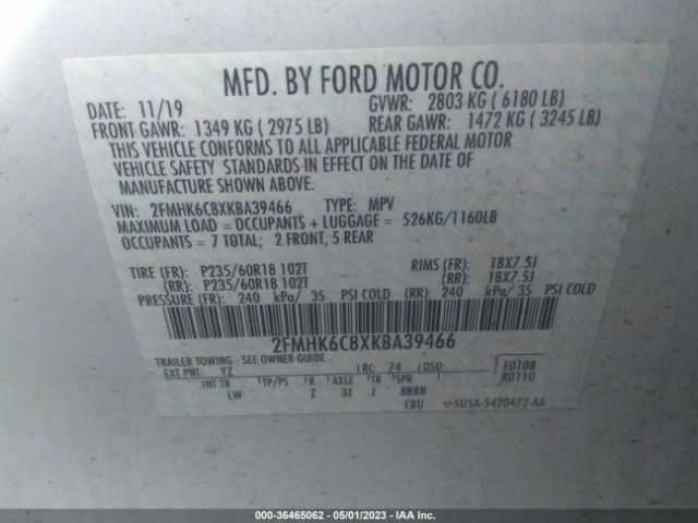 2FMHK6C8XKBA39466 Ford FLEX SEL