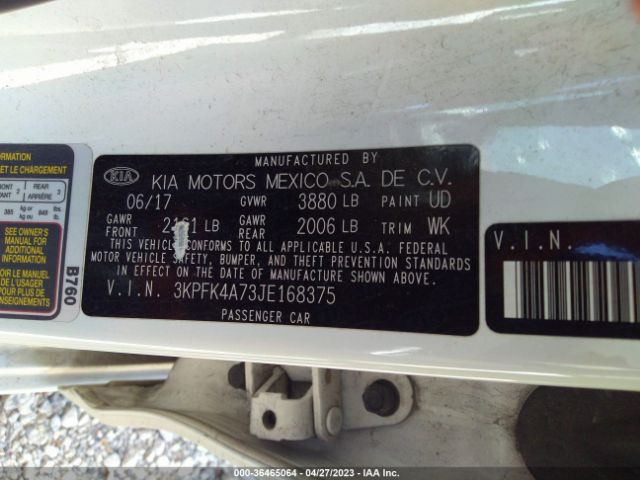 3KPFK4A73JE168375 KIA FORTE LX