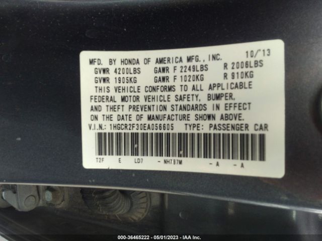 Honda Accord Sedan Lx 2014 1HGCR2F30EA056605 Image 9
