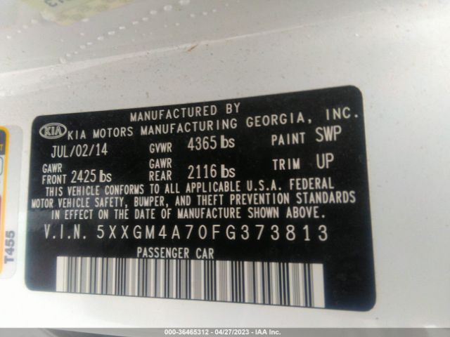 5XXGM4A70FG373813 KIA Optima Lx
