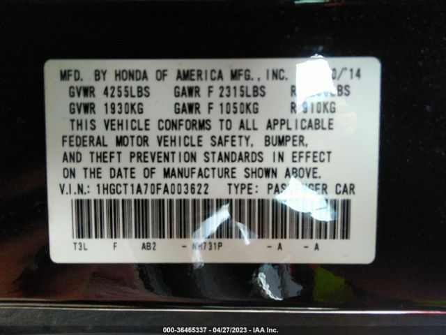 1HGCT1A70FA003622 Honda ACCORD EX