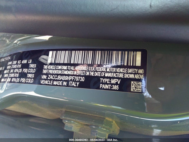 ZACCJBAB9HPF79730 Jeep Renegade Sport