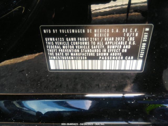 3VWC57BU5KM122339 Volkswagen Jetta 1.4t R-line/1.4t S/1.4t Se