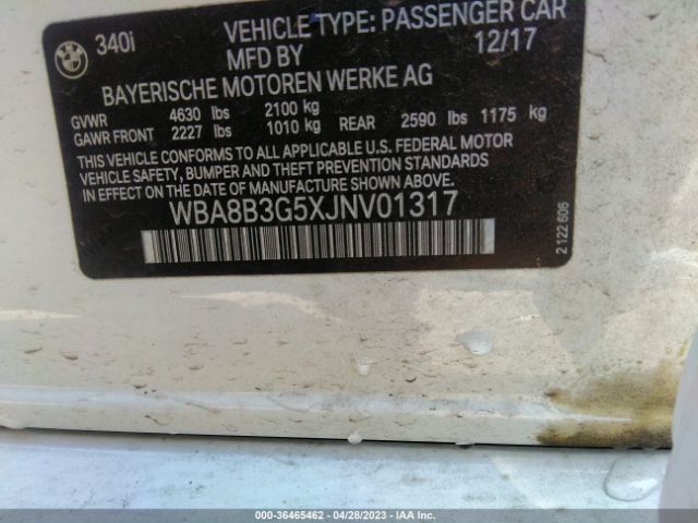 WBA8B3G5XJNV01317 BMW 3 Series 340i