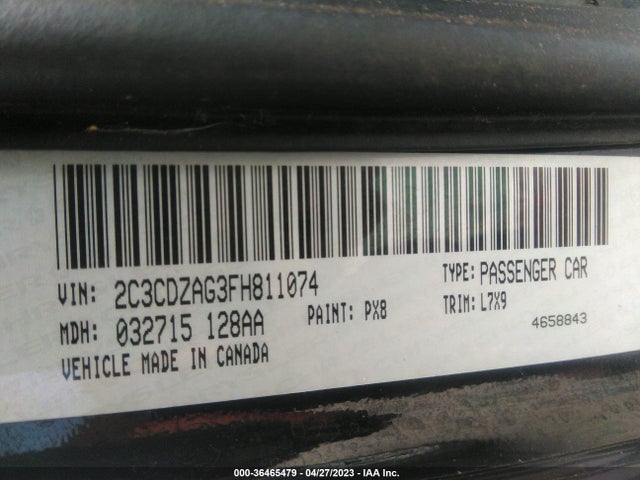 Dodge Challenger Sxt 2015 2C3CDZAG3FH811074 Image 9
