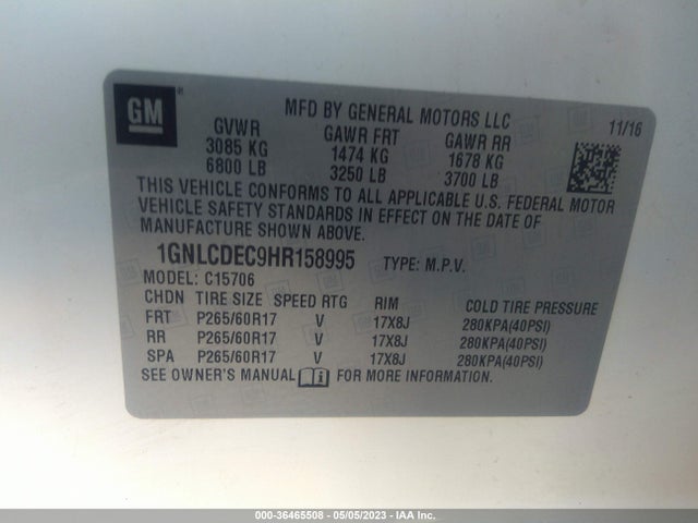 Chevrolet Tahoe Commercial 2017 1GNLCDEC9HR158995 Image 9