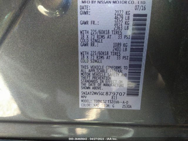 5N1AT2MV5GC879707 Nissan Rogue Sl