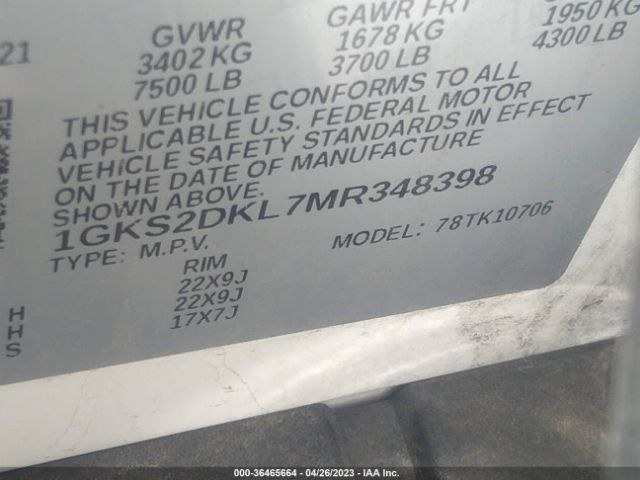 1GKS2DKL7MR348398 GMC YUKON DENALI
